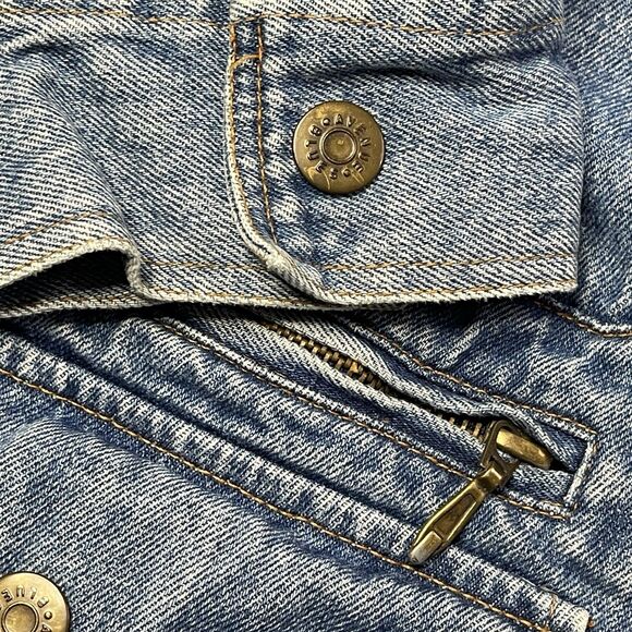 VTG Avenue Blues Shacket Jacket Womens 26/28 Blue Denim Barn Coat Light Wash 90s - Picture 5 of 12